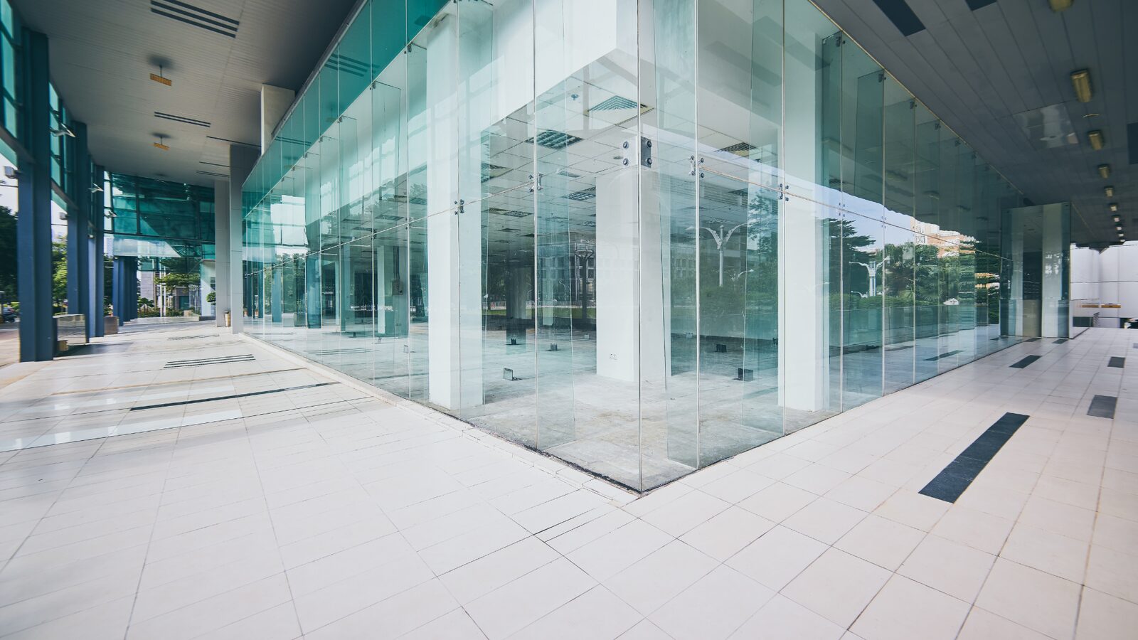 A modern glass fronted commercial building